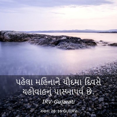 Picture 03 - ગણના 28:16 GUJIRV - પહેલા મહિનાને - Bible Verse Picture