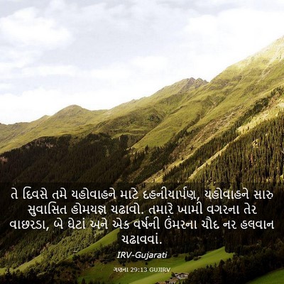 Picture 03 - ગણના 29:13 GUJIRV - તે દિવસે તમે - Bible Verse Picture