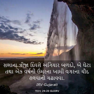 Picture 03 - ગણના 29:20 GUJIRV - સભાના ત્રીજા - Bible Verse Picture