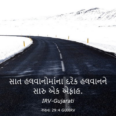 Picture 03 - ગણના 29:4 GUJIRV - સાત હલવાનોમાંના - Bible Verse Picture