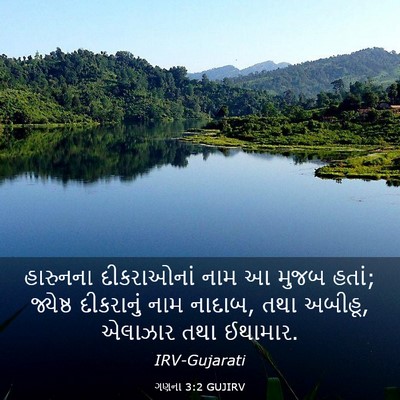 Picture 03 - ગણના 3:2 GUJIRV - હારુનના દીકરાઓનાં - Bible Verse Picture