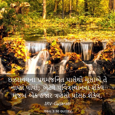 Picture 03 - ગણના 3:50 GUJIRV - ઇઝરાયલના - Bible Verse Picture