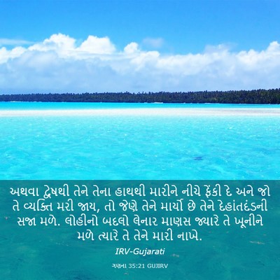 Picture 03 - ગણના 35:21 GUJIRV - અથવા દ્વેષથી તેને - Bible Verse Picture