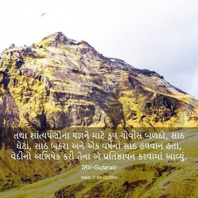Picture 03 - ગણના 7:88 GUJIRV - તથા શાંત્યર્પણોના - Bible Verse Picture