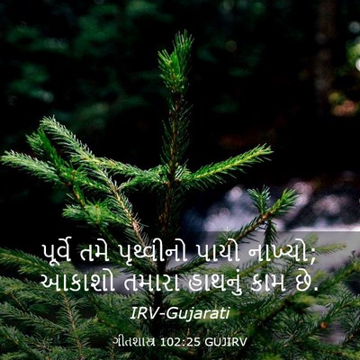 Picture 03 - ગીતશાસ્ત્ર 102:25 GUJIRV - પૂર્વે તમે - Bible Verse Picture
