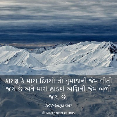 Picture 03 - ગીતશાસ્ત્ર 102:3 GUJIRV - કારણ કે મારા દિવસો - Bible Verse Picture