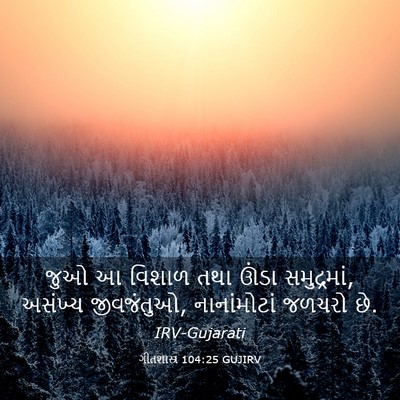 Picture 03 - ગીતશાસ્ત્ર 104:25 GUJIRV - જુઓ આ વિશાળ તથા - Bible Verse Picture
