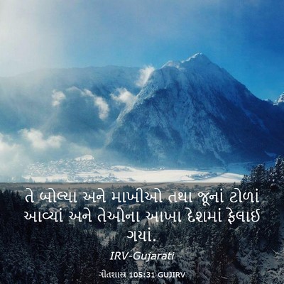 Picture 03 - ગીતશાસ્ત્ર 105:31 GUJIRV - તે બોલ્યા અને - Bible Verse Picture