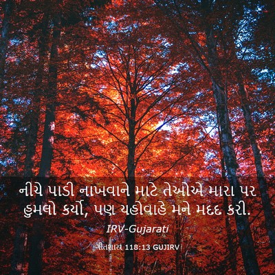 Picture 03 - ગીતશાસ્ત્ર 118:13 GUJIRV - નીચે પાડી નાખવાને - Bible Verse Picture