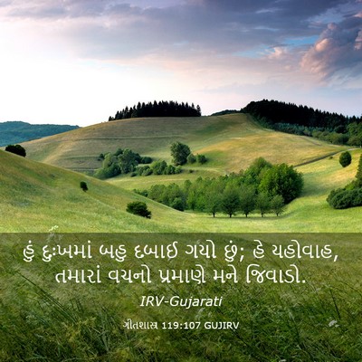 Picture 03 - ગીતશાસ્ત્ર 119:107 GUJIRV - હું દુઃખમાં બહુ - Bible Verse Picture