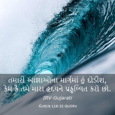 Picture 03 - ગીતશાસ્ત્ર 119:32 GUJIRV - તમારી આજ્ઞાઓના - Bible Verse Picture