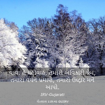 Picture 03 - ગીતશાસ્ત્ર 119:41 GUJIRV - વાવ. હે યહોવાહ, - Bible Verse Picture