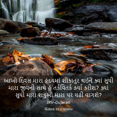 Picture 03 - ગીતશાસ્ત્ર 13:2 GUJIRV - આખો દિવસ મારા - Bible Verse Picture