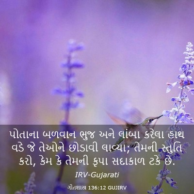 Picture 03 - ગીતશાસ્ત્ર 136:12 GUJIRV - પોતાના બળવાન ભુજ - Bible Verse Picture