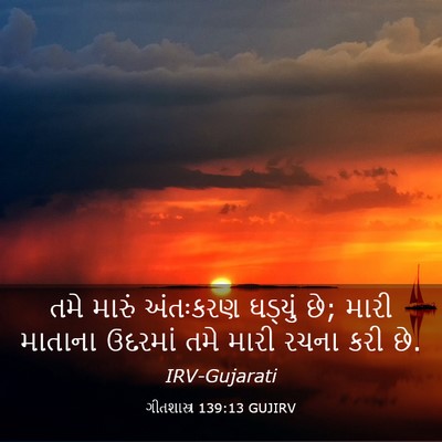 Picture 03 - ગીતશાસ્ત્ર 139:13 GUJIRV - તમે મારું અંતઃકરણ - Bible Verse Picture