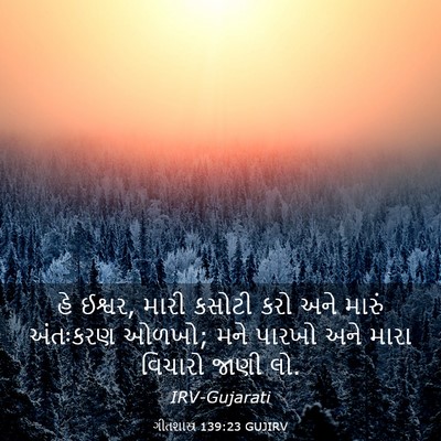 Picture 03 - ગીતશાસ્ત્ર 139:23 GUJIRV - હે ઈશ્વર, મારી - Bible Verse Picture