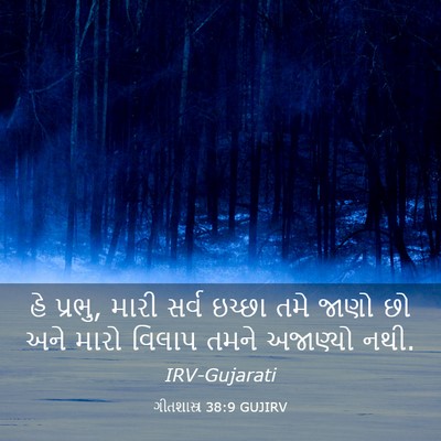 Picture 03 - ગીતશાસ્ત્ર 38:9 GUJIRV - હે પ્રભુ, મારી સર્વ - Bible Verse Picture