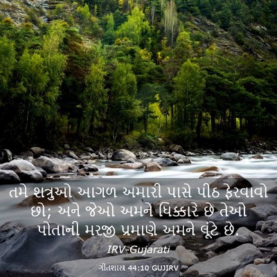 Picture 03 - ગીતશાસ્ત્ર 44:10 GUJIRV - તમે શત્રુઓ આગળ - Bible Verse Picture