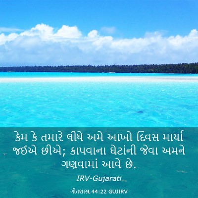 Picture 03 - ગીતશાસ્ત્ર 44:22 GUJIRV - કેમ કે તમારે લીધે - Bible Verse Picture