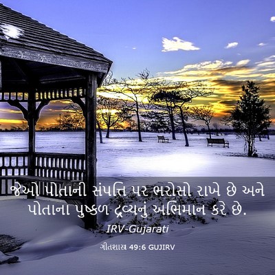 Picture 03 - ગીતશાસ્ત્ર 49:6 GUJIRV - જેઓ પોતાની - Bible Verse Picture