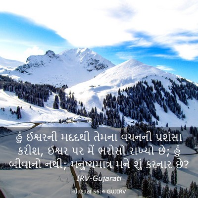 Picture 03 - ગીતશાસ્ત્ર 56:4 GUJIRV - હું ઈશ્વરની મદદથી - Bible Verse Picture