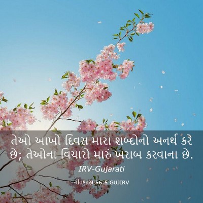 Picture 03 - ગીતશાસ્ત્ર 56:5 GUJIRV - તેઓ આખો દિવસ મારા - Bible Verse Picture