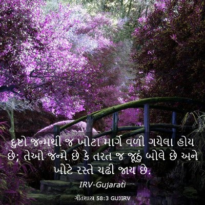 Picture 03 - ગીતશાસ્ત્ર 58:3 GUJIRV - દુષ્ટો જન્મથી જ - Bible Verse Picture
