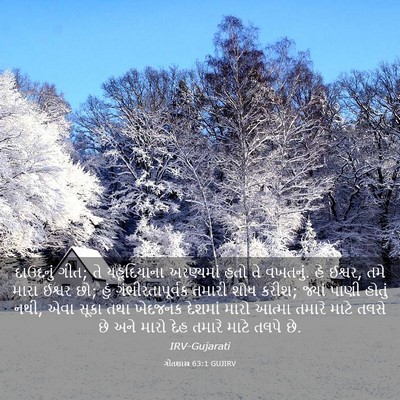 Picture 03 - ગીતશાસ્ત્ર 63:1 GUJIRV - દાઉદનું ગીત; તે - Bible Verse Picture