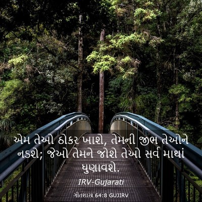 Picture 03 - ગીતશાસ્ત્ર 64:8 GUJIRV - એમ તેઓ ઠોકર ખાશે, - Bible Verse Picture