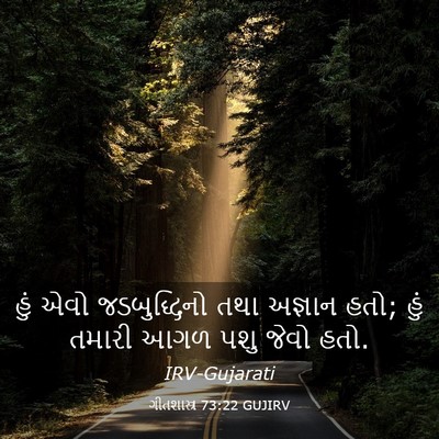 Picture 03 - ગીતશાસ્ત્ર 73:22 GUJIRV - હું એવો - Bible Verse Picture