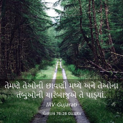 Picture 03 - ગીતશાસ્ત્ર 78:28 GUJIRV - તેમણે તેઓની છાવણી - Bible Verse Picture