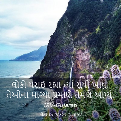 Picture 03 - ગીતશાસ્ત્ર 78:29 GUJIRV - લોકો ધરાઈ રહ્યા - Bible Verse Picture