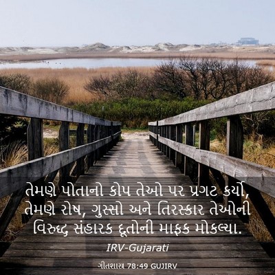Picture 03 - ગીતશાસ્ત્ર 78:49 GUJIRV - તેમણે પોતાનો કોપ - Bible Verse Picture