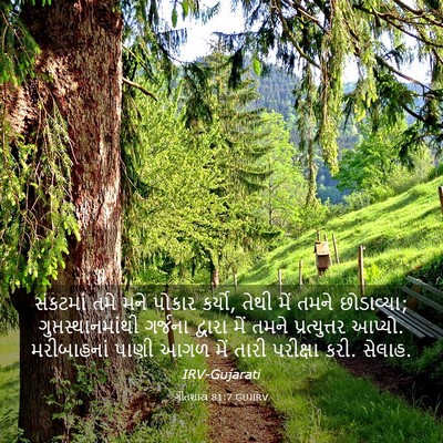 Picture 03 - ગીતશાસ્ત્ર 81:7 GUJIRV - સંકટમાં તમે મને - Bible Verse Picture