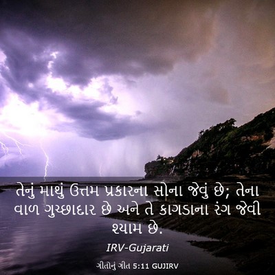 Picture 03 - ગીતોનું ગીત 5:11 GUJIRV - તેનું માથું ઉત્તમ - Bible Verse Picture