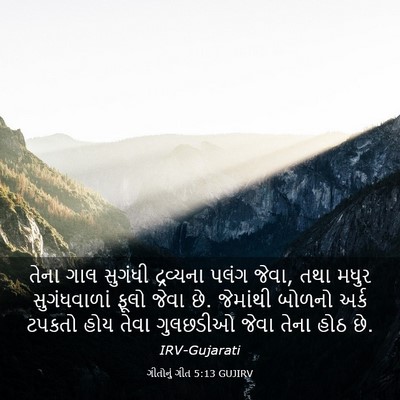 Picture 03 - ગીતોનું ગીત 5:13 GUJIRV - તેના ગાલ સુગંધી - Bible Verse Picture