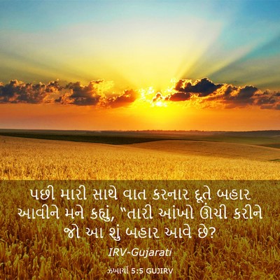 Picture 03 - ઝખાર્યા 5:5 GUJIRV - પછી મારી સાથે વાત - Bible Verse Picture