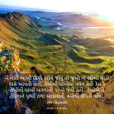 Picture 03 - ઝખાર્યા 5:9 GUJIRV - મેં મારી આંખો ઊંચી - Bible Verse Picture