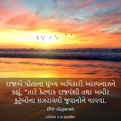 Picture 03 - દાનિયેલ 1:3 GUJIRV - રાજાએ પોતાના - Bible Verse Picture