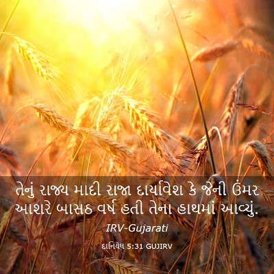 Picture 03 - દાનિયેલ 5:31 GUJIRV - તેનું રાજ્ય માદી - Bible Verse Picture