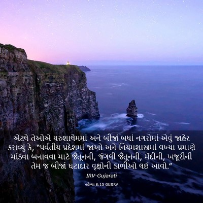 Picture 03 - નહેમ્યા 8:15 GUJIRV - એટલે તેઓએ - Bible Verse Picture