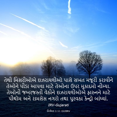 Picture 03 - નિર્ગમન 1:11 GUJIRV - તેથી મિસરીઓએ - Bible Verse Picture