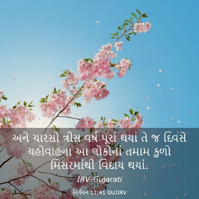 Picture 03 - નિર્ગમન 12:41 GUJIRV - અને ચારસો ત્રીસ - Bible Verse Picture
