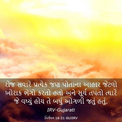 Picture 03 - નિર્ગમન 16:21 GUJIRV - રોજ સવારે - Bible Verse Picture