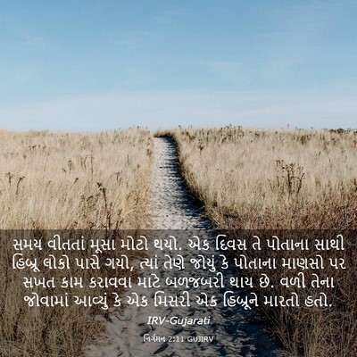 Picture 03 - નિર્ગમન 2:11 GUJIRV - સમય વીતતાં મૂસા - Bible Verse Picture