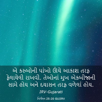 Picture 03 - નિર્ગમન 25:20 GUJIRV - એ કરુબોની પાંખો - Bible Verse Picture