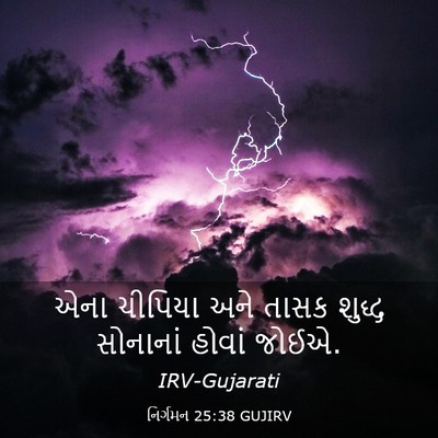 Picture 03 - નિર્ગમન 25:38 GUJIRV - એના ચીપિયા અને - Bible Verse Picture