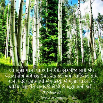 Picture 03 - નિર્ગમન 26:24 GUJIRV - આ ખૂણા પરનાં - Bible Verse Picture