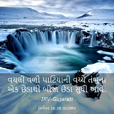 Picture 03 - નિર્ગમન 26:28 GUJIRV - વચલી વળી પાટિયાની - Bible Verse Picture