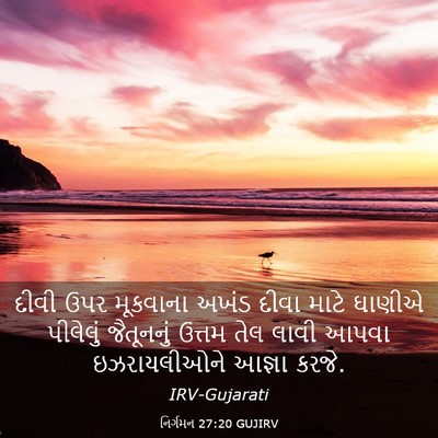 Picture 03 - નિર્ગમન 27:20 GUJIRV - દીવી ઉપર મૂકવાના - Bible Verse Picture